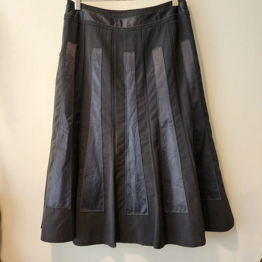 Gerard Darel Pleated Blade Panel Midi Wool Skirt - Picture 2 of 7
